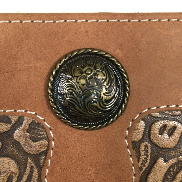 Myra Bags #3855 Wallet ID Credit Card Picture Holder RFID Hand Tooled Leather - Picture 2 of 14